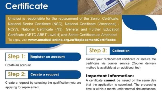 Guide to Replacing a Lost or Damaged Certificate Guide to Replacing a Lost or Damaged Certificate