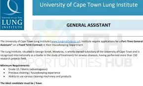 General Worker vacancies at the University of Cape Town