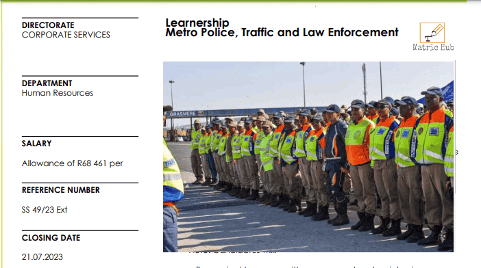Metro Police and Traffic Learnership - City of Cape Town 2025 Metro Police and Traffic Learnership - City of Cape Town 2025
